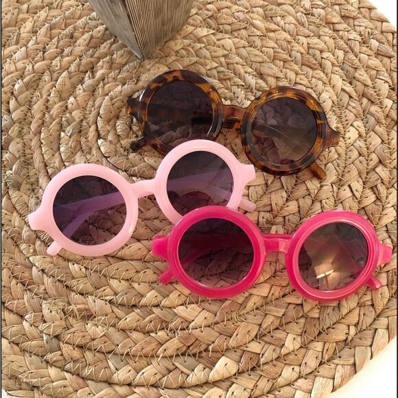 NEW Child sunglasses 3 piece collection in light pink tortoiseshell dark pink - Picture 1 of 2